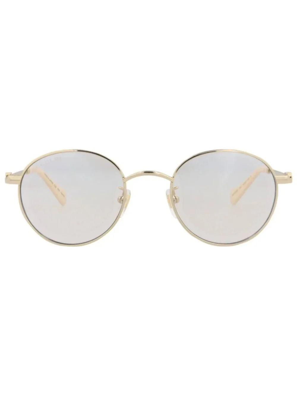 New Gucci Women's Sunglasses Round Oval Metal Frame Gold Gold Transparent